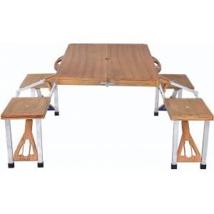 Outdoor Picnic Table and Bench Set Camping Travel BBQ Folding Portable Seat Set